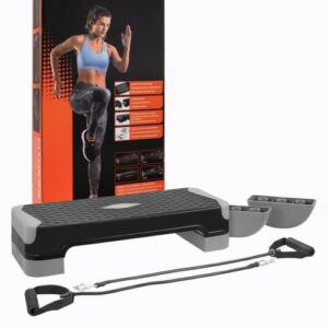 Steppbrett 3-in-1 Aerobic Stepper Fitness Balanceboard Fitnessbänder 2 Höhen 150