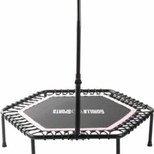 GORILLA SPORTS® Fitness Trampolin mit Haltegriff Jumping Indoor Mini Klappbar