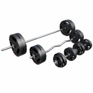 GORILLA SPORTS® Hantelset 100kg Gewichte Kurzhanteln Langhantel SZ Curlstange