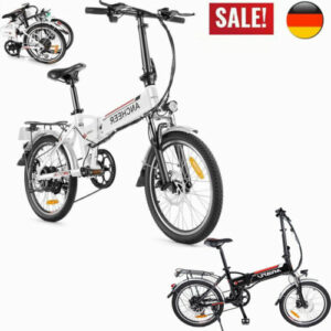 E Bike Klapprad 20 Zoll 250W Elektrofahrrad 36V 8Ah Abnehmbarer Akku 7Speed City