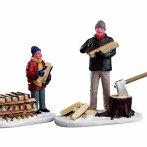 Lemax Weihnachtsdorf Vater und Sohn Holz Winter Deko Weihnachten Deko Figuren