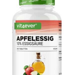 Apfelessig - 365 Tabletten á 500mg mit 10% Essigsäure - Vegan & Hochdosiert