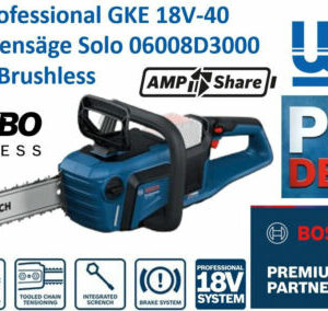 BOSCH Akku-Kettensäge GKE 18V-40 Professional Solo 06008D3000 BITURBO Brushless