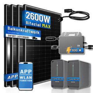 2000W Balkonkraftwerk mit Speicher 4,48 kWh mit Tsun 800W WIFI Wechselrichter