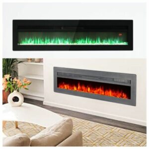 1800W Flammeneffekt mit Fernbedienung Kamin Elektrokamin 40,50,60 Inch Wandkamin