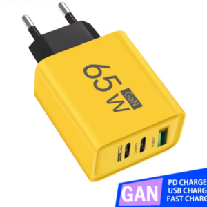 3-fach Schnellladegerät 65W Netzteil 2x USB-C + 1x USB Charger Mehrfach Stecker