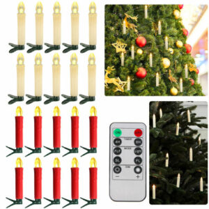 10pcs LED Weihnachtskerzen kabellose Kerzen Christbaumkerzen Timer Fernbedienung