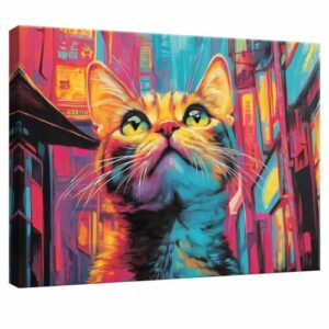 Leinwand Bilder Abstrakt Katze Pop Art Wandbild XXL Leinwandbild Groß Wanddeko