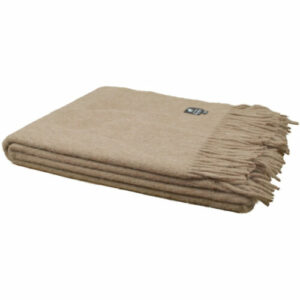 Wolldecke Alpaka Wohndecke hellbeige Tagesdecke Naturhaardecke