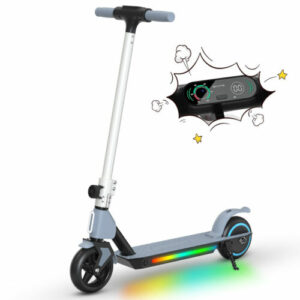 Elektroscooter Schwarz Kinder Elektro Roller 130W 8KM Klappbar E-Scooter Mit LCD