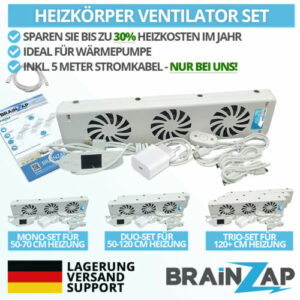 Heizkörper Ventilator - Radiator Fan Heizung Lüfter Verstärker Booster 50-120cm!