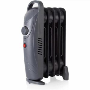 Warmlite 650W 5 Fin Ölgefüllter Heizkörper mit regelbarem Thermostat Dark Titanium