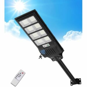 Wasserdichte 400 W LED Solarstrahler mit Fernbedienung und Timermodus für Gärten