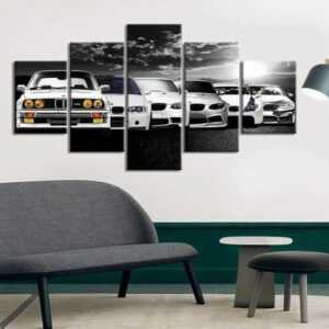 BMW M3 Serie Performance Evolution 5 Teile Poster Druck | Wandkunst | Auto Bild