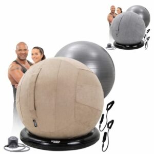 Gymnastikball Sportball Set Sitzball Ballschale Bezug Yoga Fitnessball 4in1 65cm