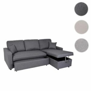 Ecksofa mit Bettkasten HWC-L17, Couch Sofa L-Form, Liegefläche Nosagfederung