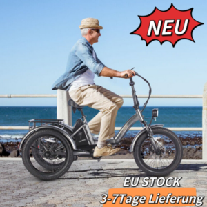 20'' Faltbar Elektro Dreirad e Bike 3 Räder Fahrrad 500W Cargo Trike Im Freien