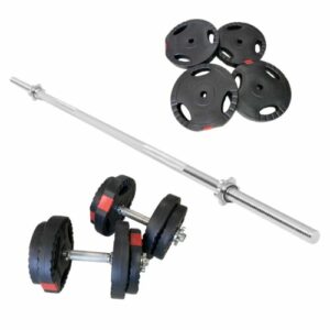 GORILLA SPORTS® Hantelset 60kg Gripper Gewichte Langhantelstange Kurzhanteln Set