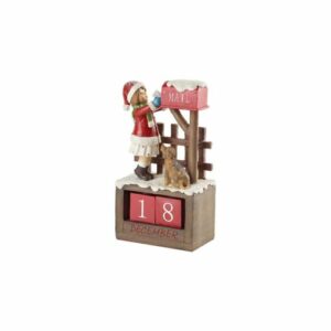 – Winter Collage Figurine Weihnachten "Kalendermädchen" Bunt Weihnachtsdeko I...