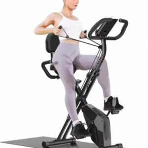 Foldable Exercise Bike 8 Resistance Exercise Bike With Heart Rate Sensors LCD