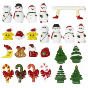 30 Weihnachten Mini Ornamente Resin Figuren Mini Weihnachtsdorf Figuren Deko Basteln