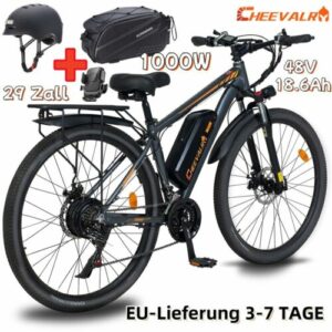 Cheevalry Elektrofahrrad 29 Zoll E-Bike 1000W 48V 18.6Ah 21-Gänge E-Mountainbike