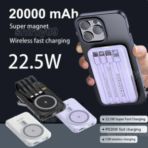 Magnetische 3-in-1 Powerbank 20000mAh – Schnellladen für iPhone, Android mit USB