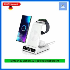 Induktive Ladestation für Samsung S25 Ultra, 3 in 1 Wireless Charger für Sams...