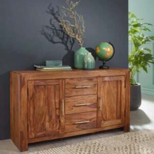 WOHNLING Sideboard 100x71x40 cm Holz Massiv Kommode Anrichte Modern Standschrank