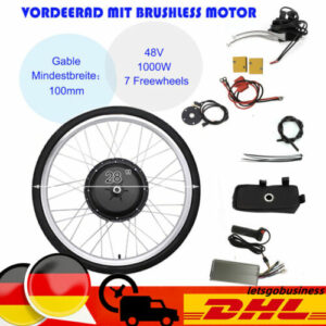 28 Zoll 48V 1000W Elektrofahrrad Vorderrad Umbausatz E-bike Conversion Kit DHL