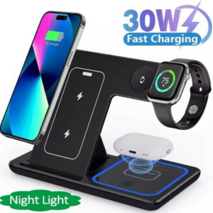 30W 3 in 1 Faltbare Wireless Charger Ladestation Für Samsung und iPhone