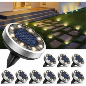 Wasserdichte Solar Gartenlampen Set - 10 LED Leuchten für Terrasse & Garten