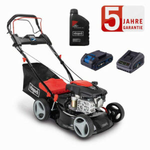 Scheppach Benzin Rasenmäher RM420AE 3,5PS + Öl  mit Antrieb + E-Start + 2.Messer