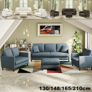 Sofa 2/3 Sitzer Modern Couch Teddy Fleece Bequeme Loveseat Sitzsofa mit 2 Kissen