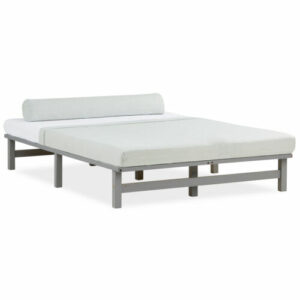 Holzbett 140x200 cm mit Lattenrost Doppelbett Bett Holz Massiv Grau Homestyle4u