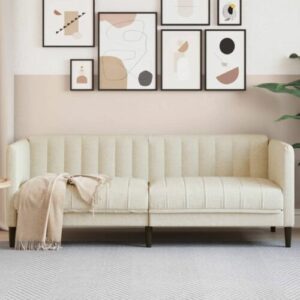 2-Sitzer-Sofa aus Leinen Modern Couch Wohnzimmer Sofabett