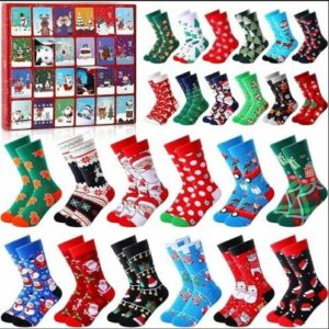 24-Tage Countdown Weihnachten rote Socken Adventskalender Geschenk Socke Neu2024