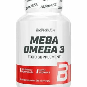 BiotechUSA - Mega Omega 3 - 90 Kapseln Essentielle Fette - 250 mg DHA und EPA