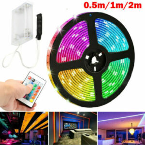 1M-5M Batterie Betrieben LED Streifen 5050RGB Stripe Mehrfarbige Band Licht DE