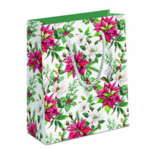 Weihnachten Geschenktasche A5-Format Christmas florals Weihnachtsblumen