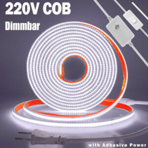 220V 230V COB LED Streifen Stripe Leiste Band Lichtschlauch Lichterkette Dimmbar