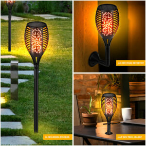 Solarleuchten 96LED Solar Fackel Gartenfackeln mit Flammeneffekt Solarlampen DHL