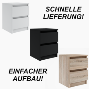 Nachttisch mit 2 Schubladen Kommode Sideboard Anrichte holz verschiedene Farben