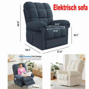 Elektrischer Relaxsessel Teddy Fleece Liegefunktion mit USB Anschluss Sessel Neu