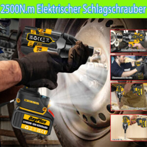 1/2" Brushless Schlagschrauber Schrauber Akku mit 21V 1/2 Lithium Akkus 2500NM