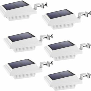 6 x Solar zaunleuchte Wandleuchte Außenlicht 40LEDs Dachrinnen Lampe Beleuchtung