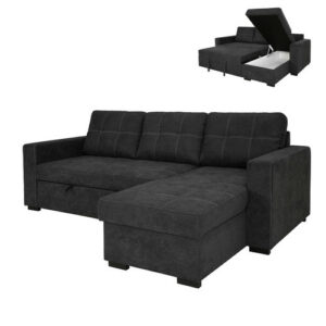 Ecksofa - graphite - Liegefunktion und Staukasten Sofa Wohnlandschaft Couch