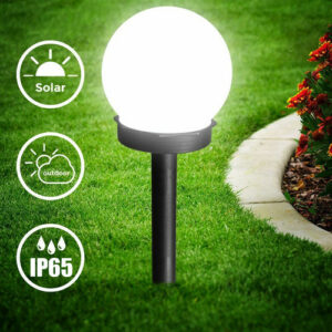 2x LED Solar Gartenleuchte Kugel Set Solarleuchte Außen Garten Lampe Leuchte