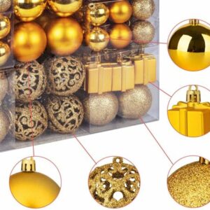 Weihnachtskugeln weihnachtsdekoration 105er Weihnachten Deko Gold Kunststoff