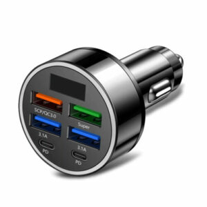 100W Auto Schnell-Ladegerät USB-C & USB 3.1 Zigarettenanzünder 6in1 KFZ iPhone